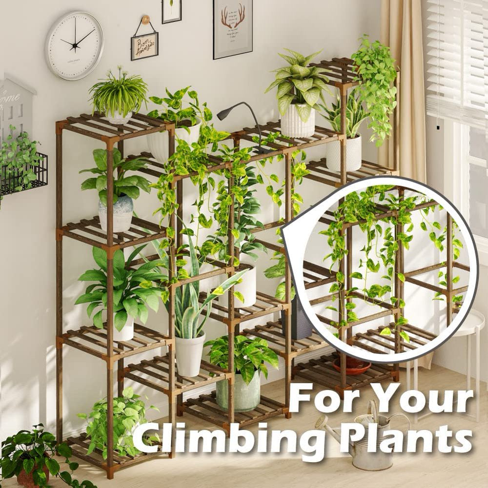 Plant Stand Indoor Hanging Plants Shelf 7 Pots Tall Ladder Plant Holder Large Wood Flower Stand for Living Room Rack Multiple Plants for Patio Balcony Garden