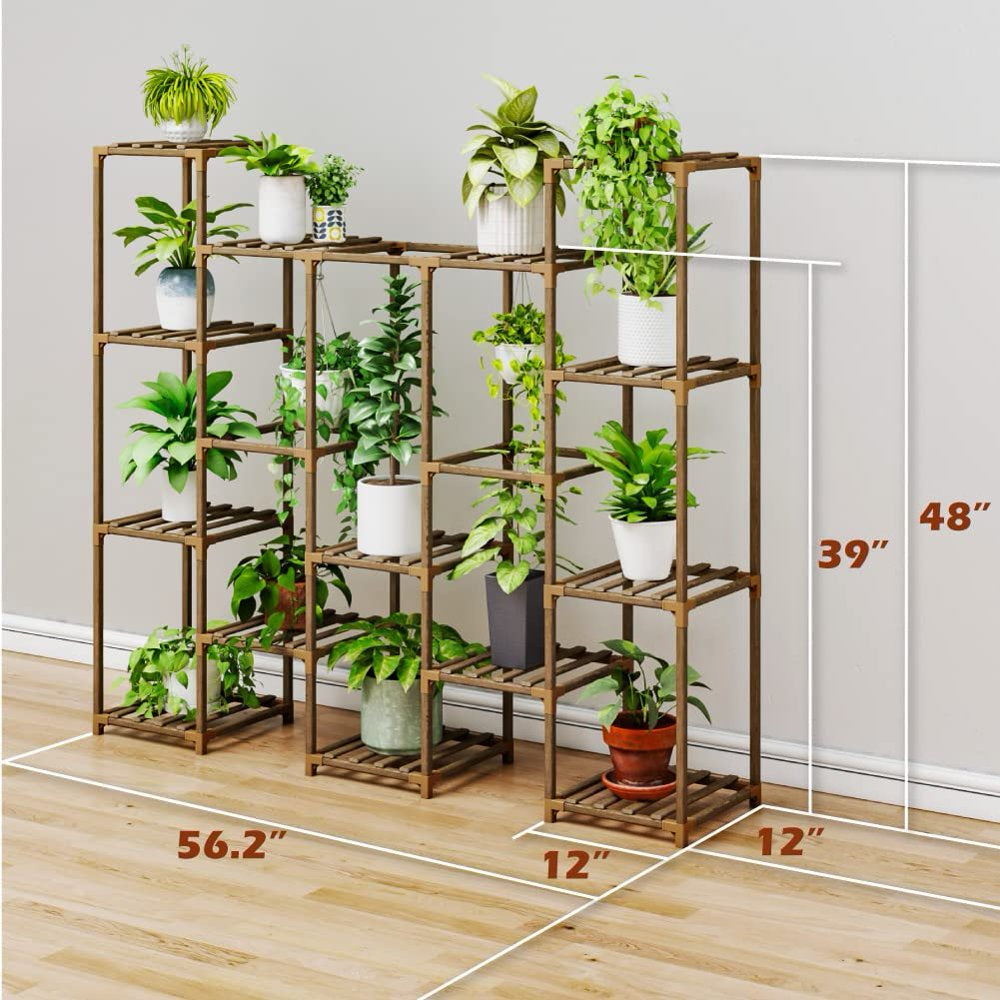 Plant Stand Indoor Hanging Plants Shelf 7 Pots Tall Ladder Plant Holder Large Wood Flower Stand for Living Room Rack Multiple Plants for Patio Balcony Garden