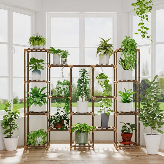 Plant Stand Indoor Hanging Plants Shelf 7 Pots Tall Ladder Plant Holder Large Wood Flower Stand for Living Room Rack Multiple Plants for Patio Balcony Garden